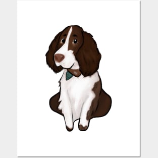 Cute English Springer Spaniel Drawing Posters and Art